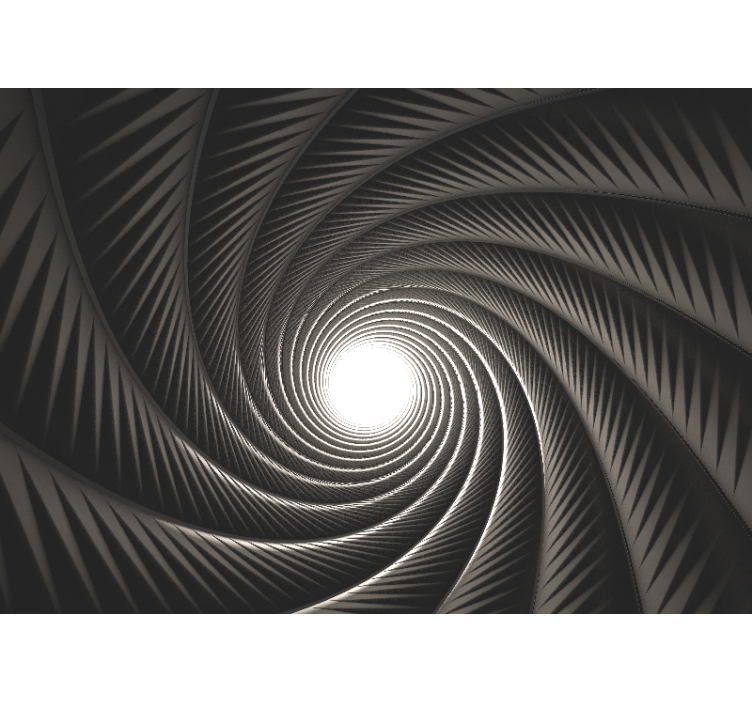 Tapisserie abstraite tunnel lumineux en spirale - TenStickers