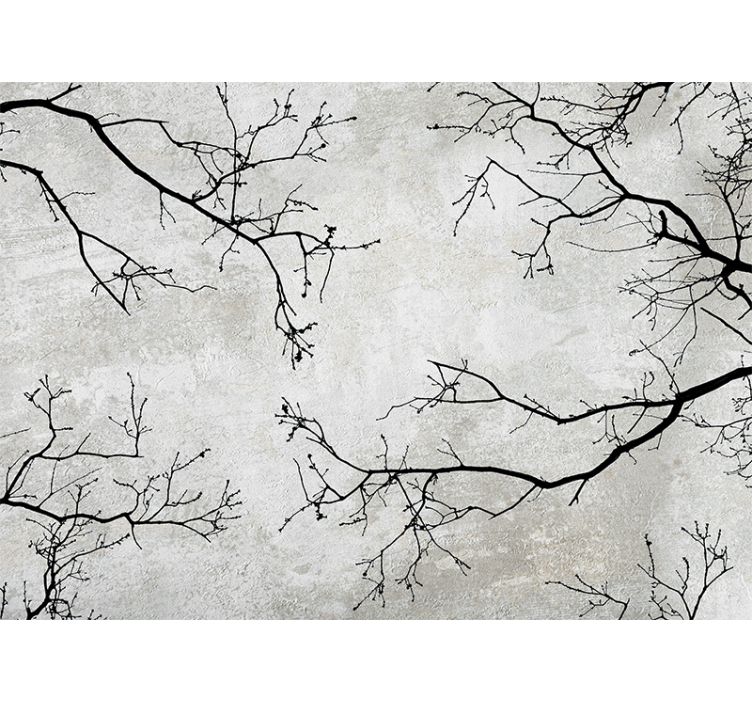 Tapisserie nature conception de silhouette de branche - TenStickers
