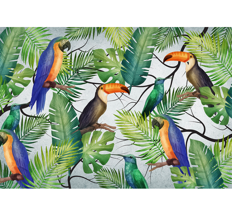 Tapisserie animaux oiseaux tropicaux - TenStickers