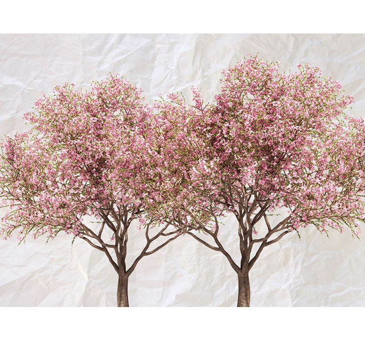 Tapisserie fleur arbres roses en fleurs - TenStickers