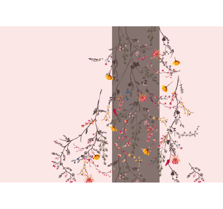 Tapisserie fleur silhouette de branche florale - TenStickers