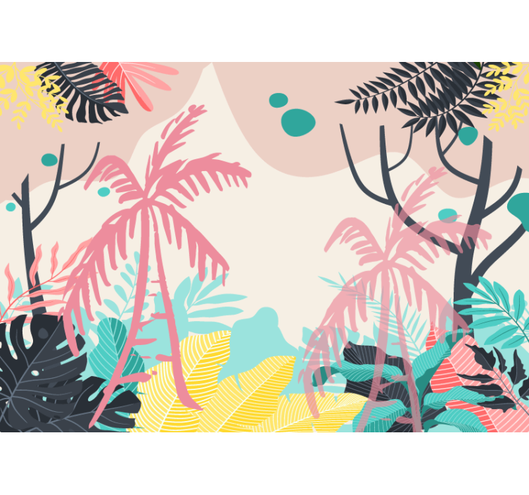 Tapisserie nature vie des plantes tropicales - TenStickers