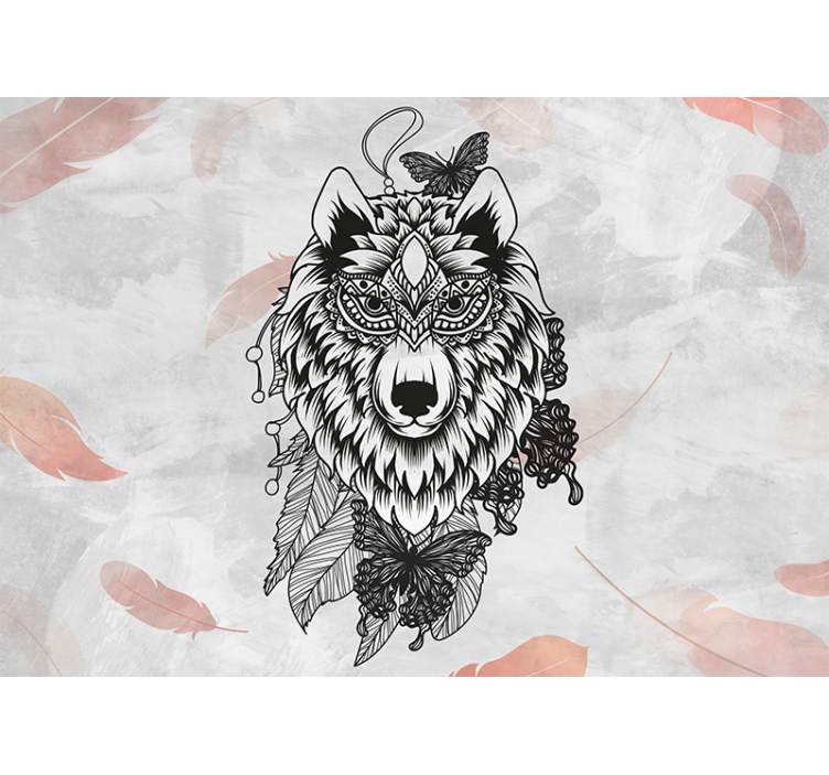 Tapisserie chambre ado art de décoration loup - TenStickers
