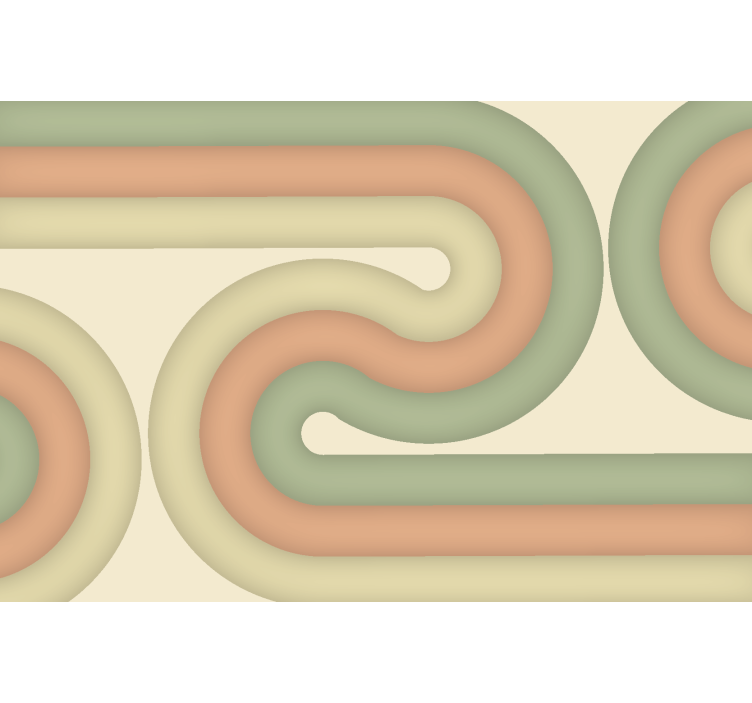 Tapisserie salon motif rétro incurvé - TenStickers