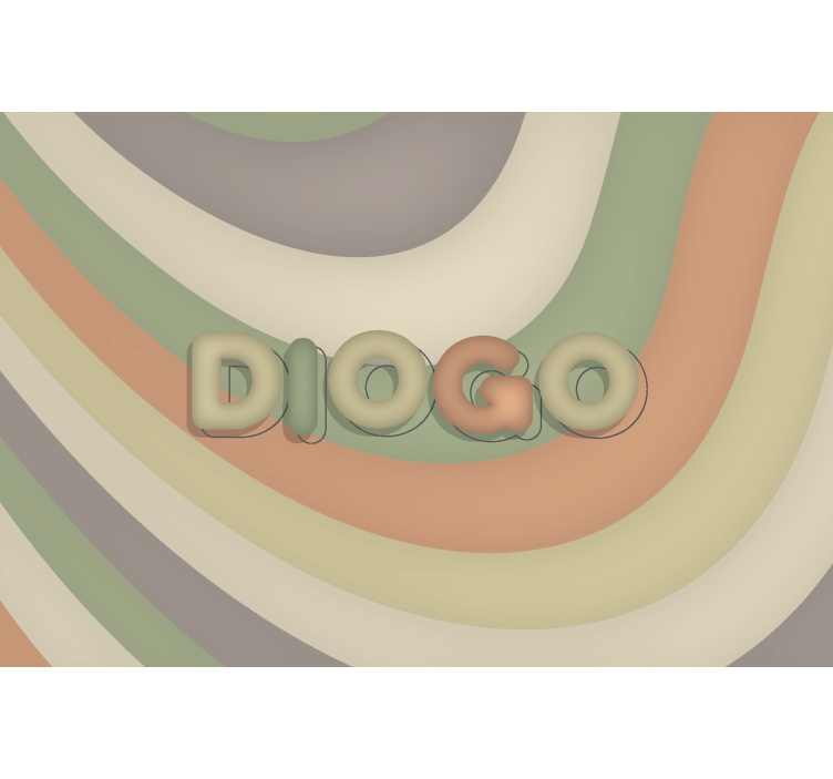 Tapisserie chambre enfant bandes courbes avec nom - TenStickers