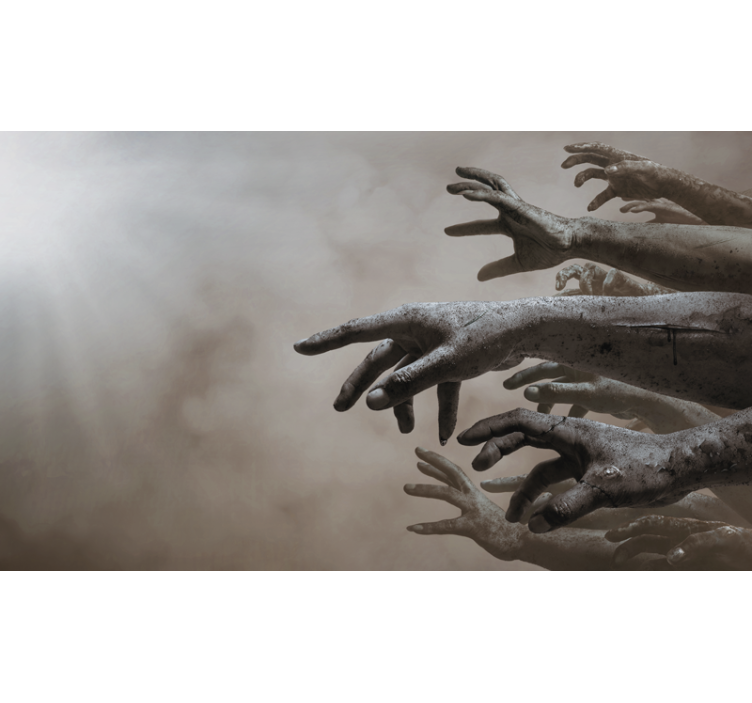 Papier peint mural image mains de zombies - TenStickers