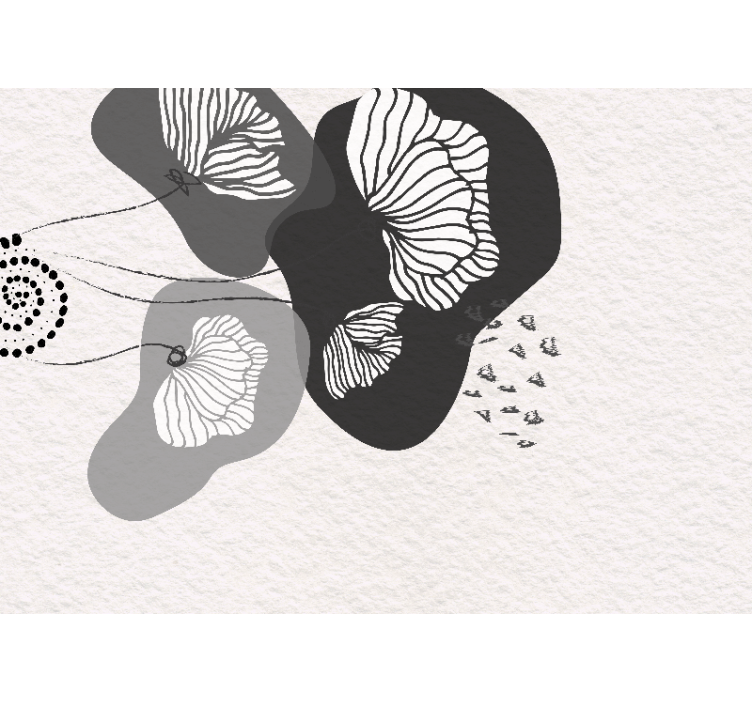 Papier peint panoramique fleurs minimalistes - TenStickers