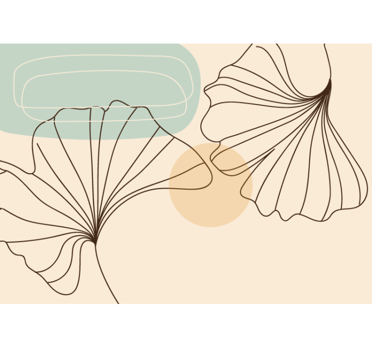 Papier peint panoramique ginkgo abstrait - TenStickers