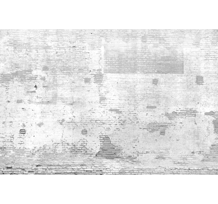Tapisserie murale brique mur blanc décrépit - TenStickers
