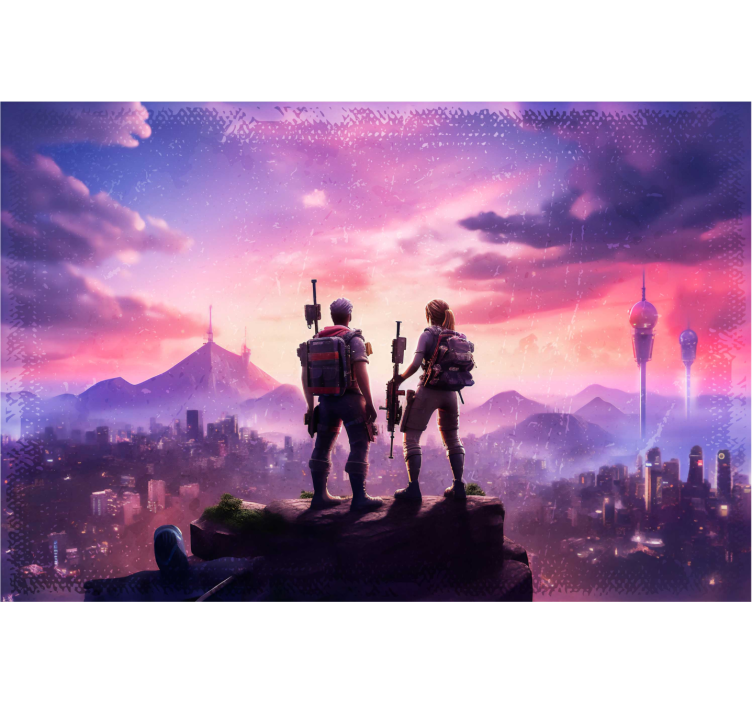 Tapisserie murale ado personnages en aventure - TenStickers