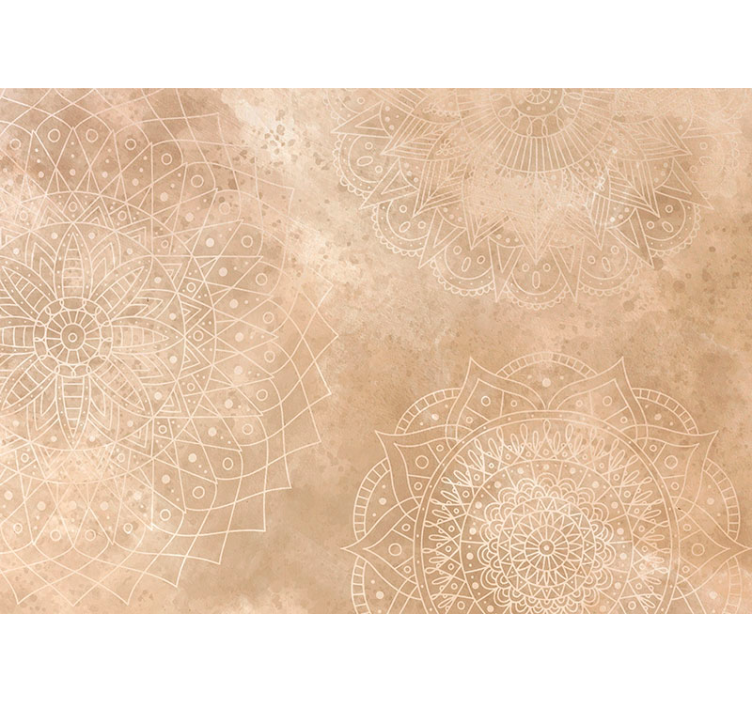 Tapisserie murale beige mandalas vintage - TenStickers