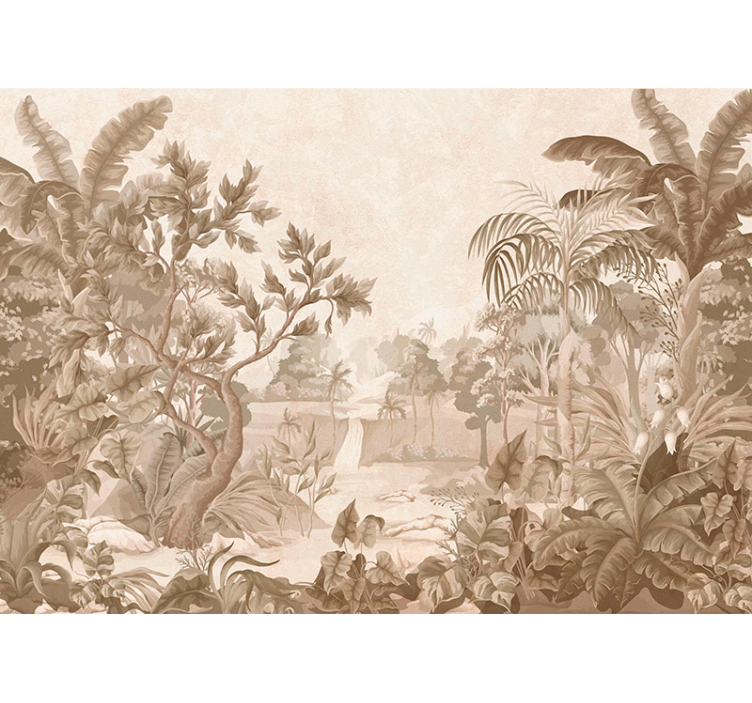Papier peint jungle tropicale vintage - TenStickers