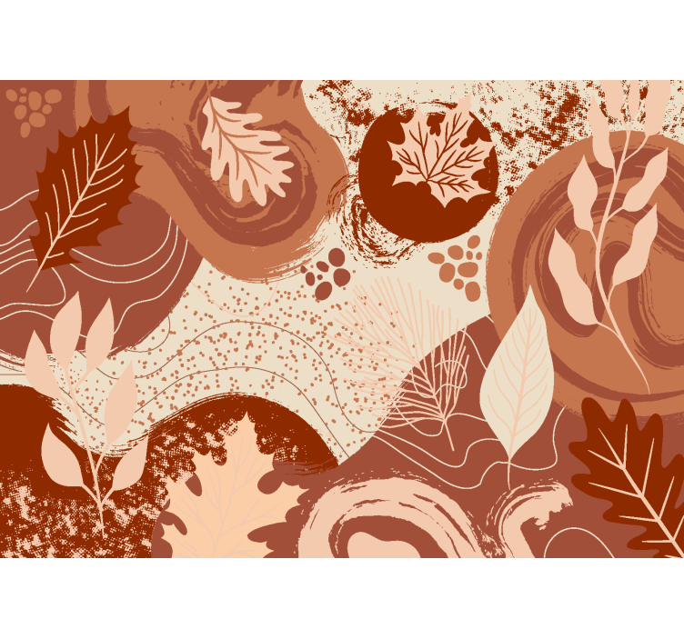 Tapisserie murale terracotta plantes et fleurs - TenStickers