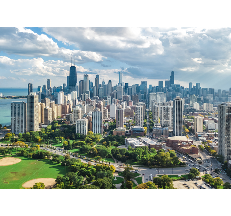 Tapisserie villes et pays horizons de chicago - TenStickers