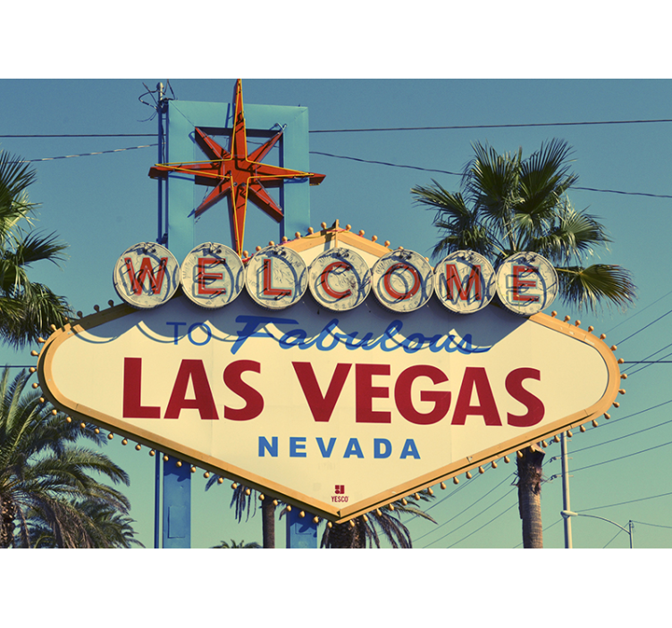 Tapisserie villes et pays enseigne classique las vegas - TenStickers