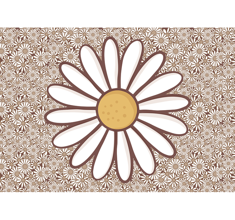 Tapisserie fleur élément floral marguerite - TenStickers