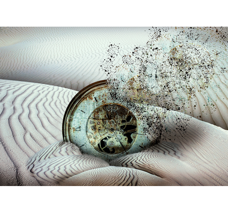 Tapisserie abstraite fragmentation des dunes du temps - TenStickers