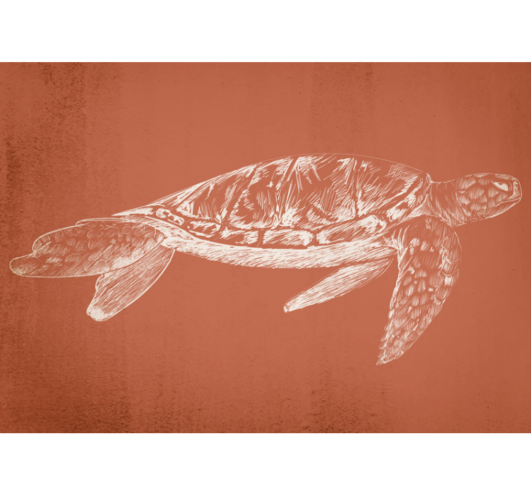 Tapisserie animaux tortue nageant gracieusement - TenStickers