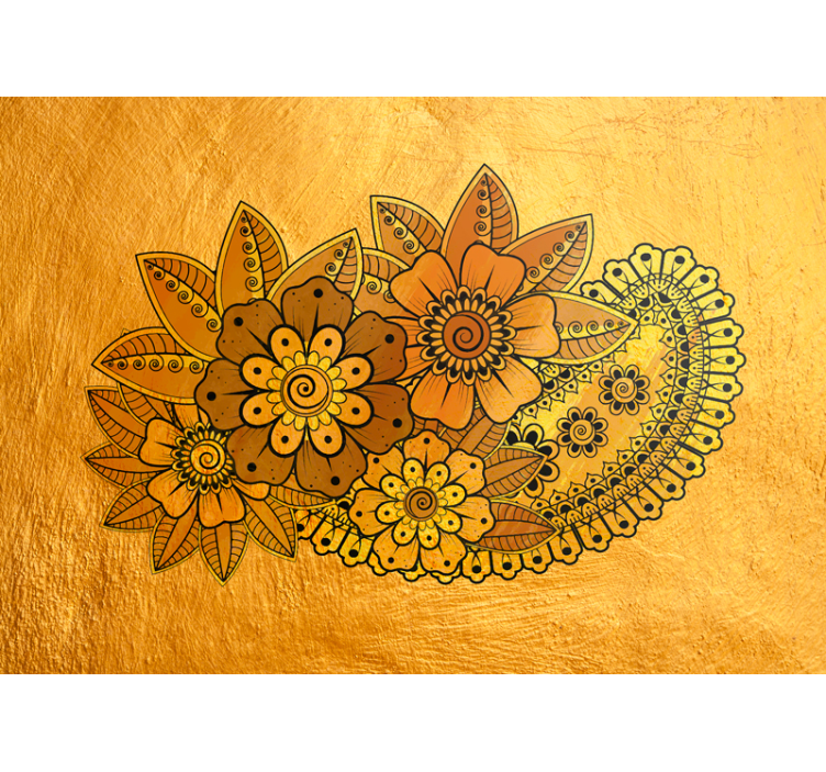 Tapisserie fleur motif floral jaune - TenStickers