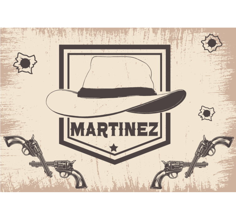 Tapisserie chambre ado thème cowboy personnalisable - TenStickers