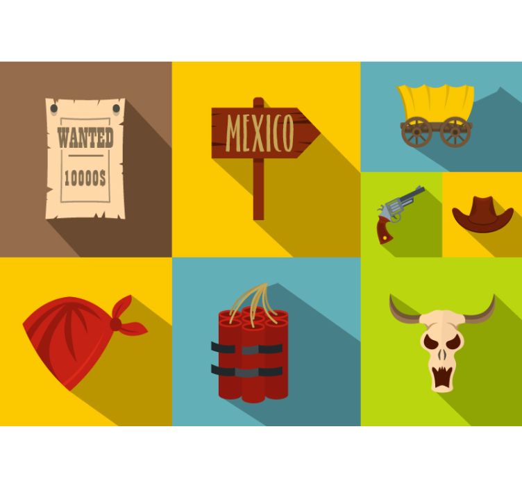 Tapisserie chambre enfant thème wanted mexique - TenStickers
