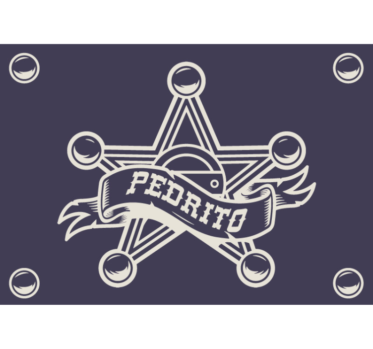 Tapisserie chambre enfant insigne de shérif personnalisé - TenStickers