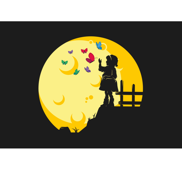 Tapisserie pour chambre bébé silhouettes d'papillons - TenStickers