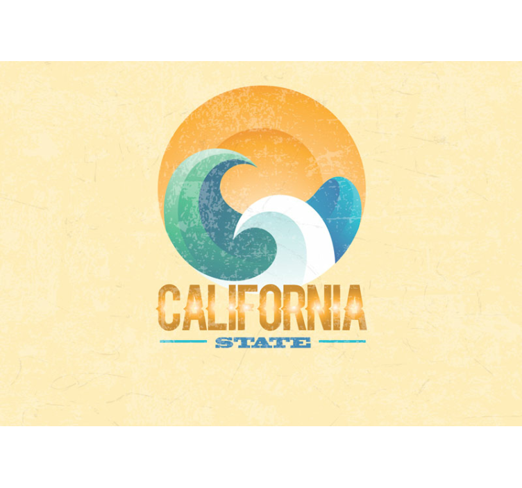 Tapisserie villes et pays vagues côtières californiennes - TenStickers