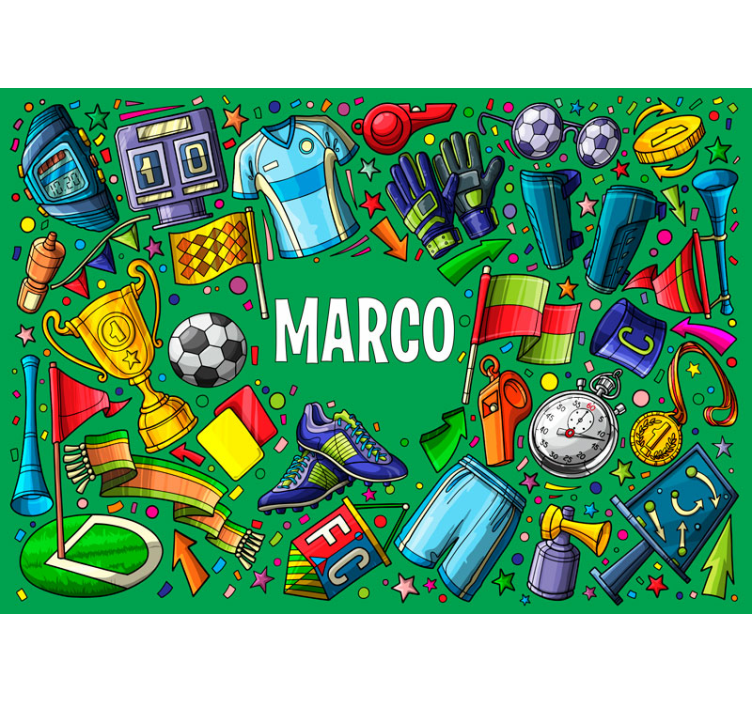 Tapisserie personnalisable éléments sur le sport - TenStickers