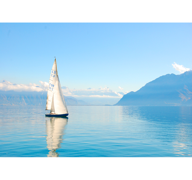 Papier peint mural mer Océan avec voiliers - TenStickers