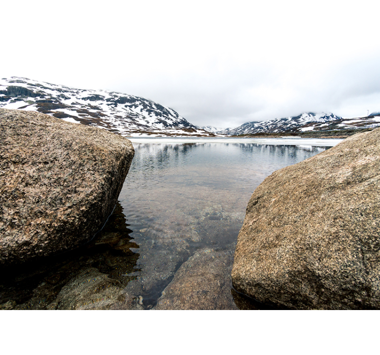 Tapisserie paysage réverbération montagnarde sereine - TenStickers