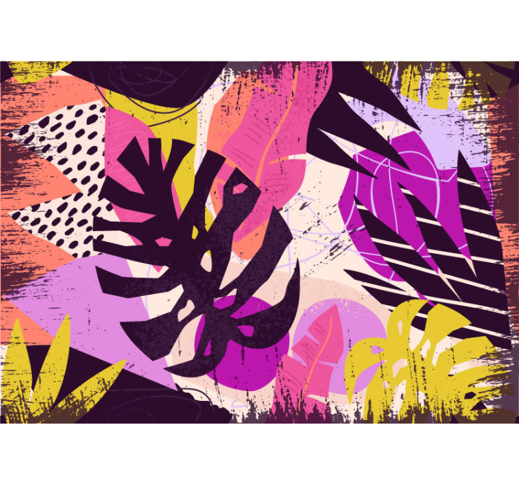 Tapisserie abstraite formes colorées et vibrantes - TenStickers