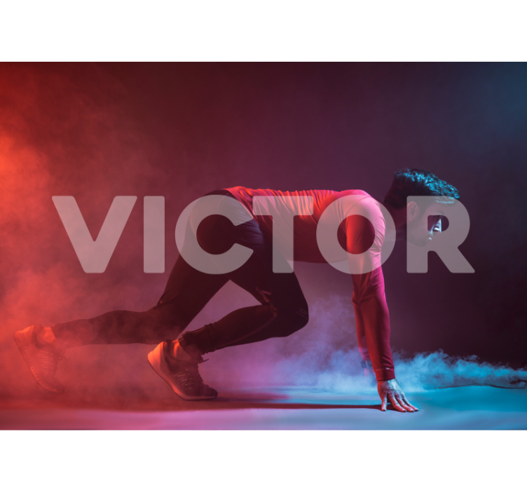 Tapisserie personnalisée silhouette de coureur dynamique - TenStickers