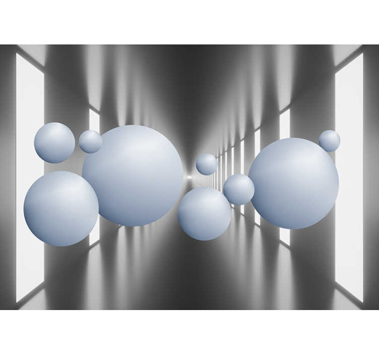 Papier peint 3D arrangement de sphères flottantes - TenStickers