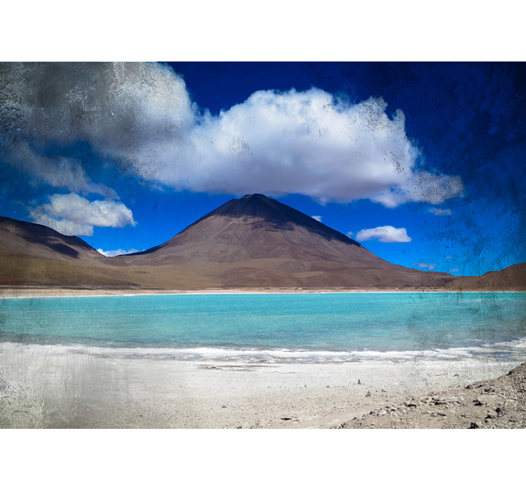 Tapisserie paysage perspective du lac alpin - TenStickers