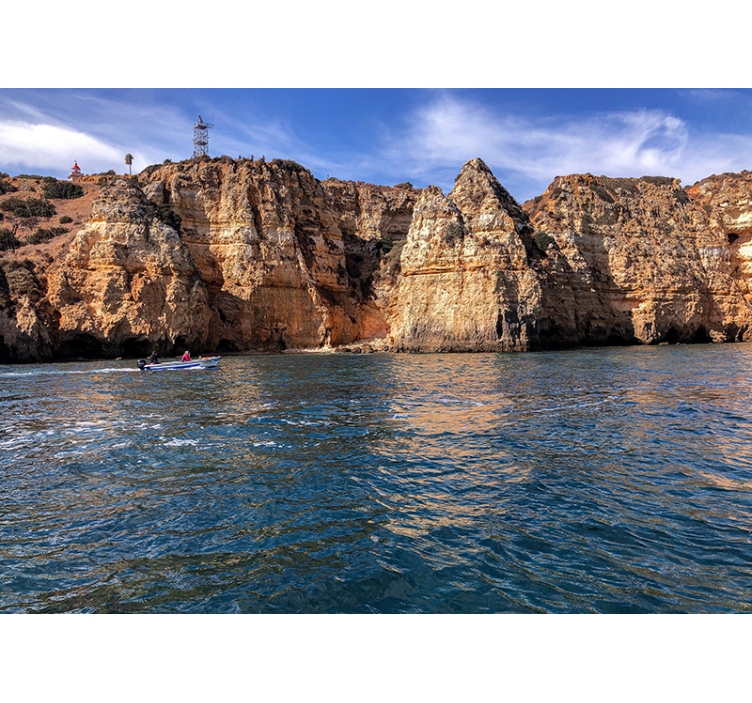 Tapisserie paysage structure rocheuse en bord de mer - TenStickers