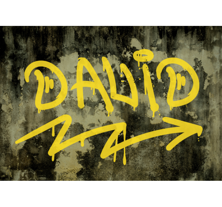 Tapisserie murale graffiti art de rue jaune - TenStickers