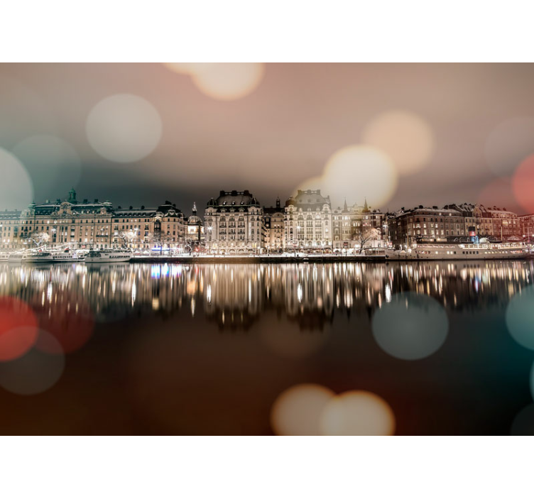 Tapisserie villes et pays reflet pittoresque de la ville - TenStickers