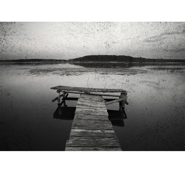 Tapisserie paysage reflets pittoresques du quai - TenStickers