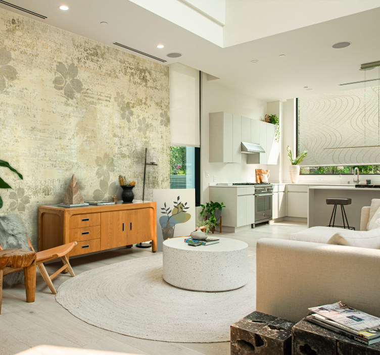 Tapisserie salon motifs floraux délicats - TenStickers