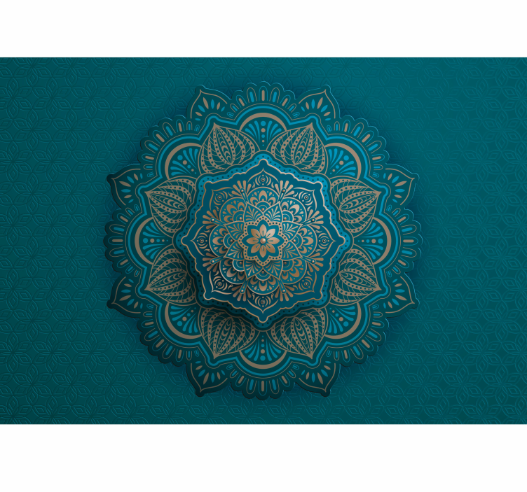 Papier peint mural mandalas Mandala turquoise - TenStickers