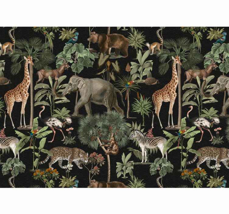 Tapisserie chambre adulte safari de la faune jungle - TenStickers