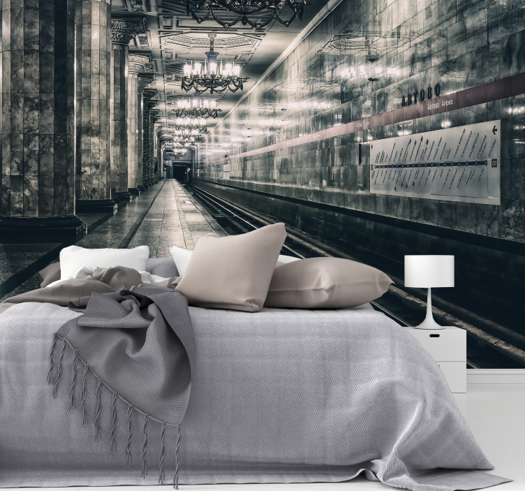 Papier peint 3d plate-forme de métro unique - TenStickers