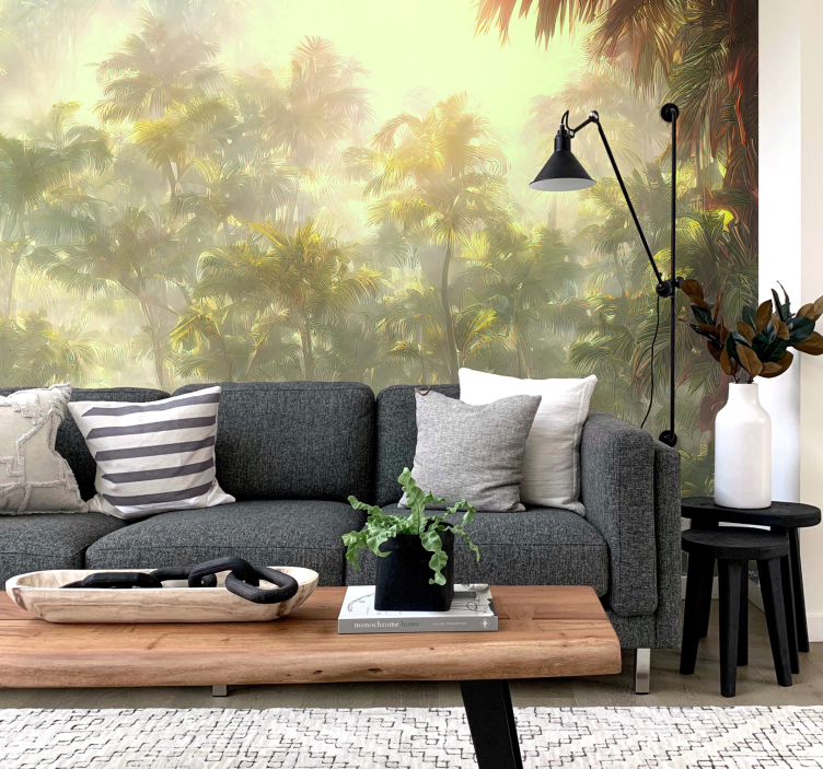 Papier peint panoramique jungle vert - TenStickers