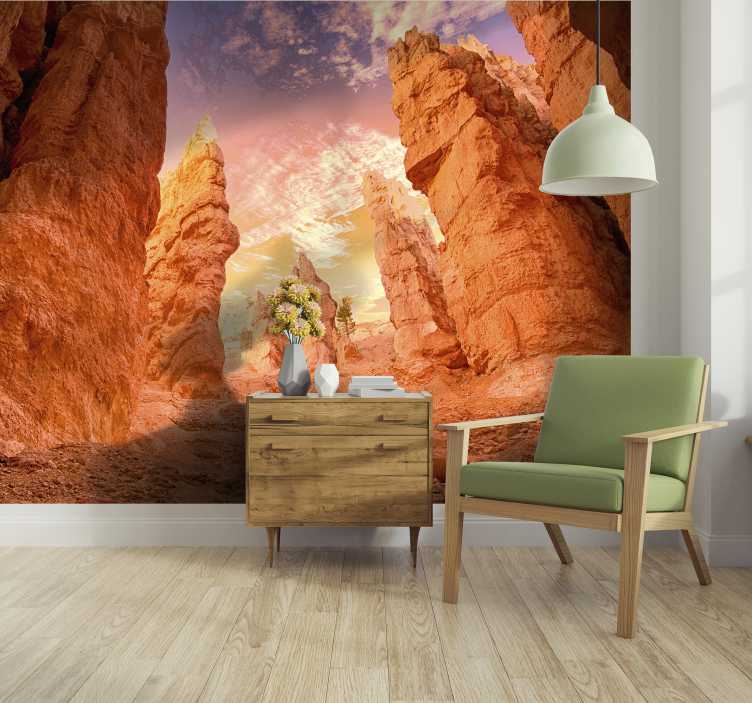 Papier peint rose canyon desert - TenStickers