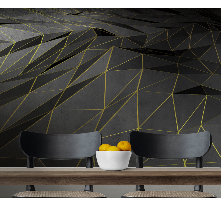 Tapisserie abstraite motif de lignes géométriques - TenStickers