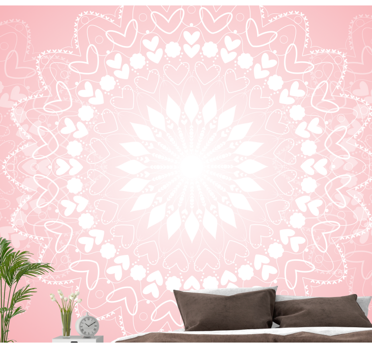 Tapisserie amour conception de mandala de coeur - TenStickers