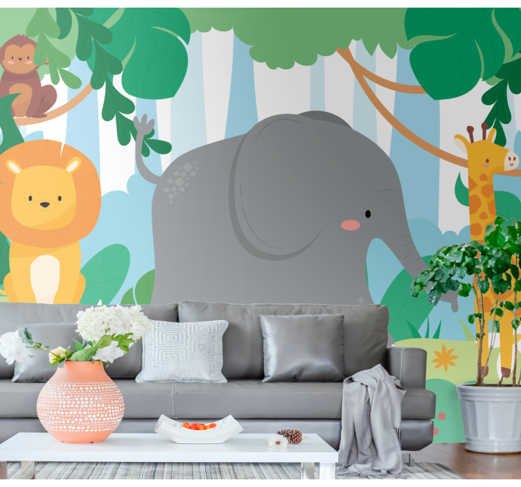Tapisserie animaux jungle amis amicaux - TenStickers