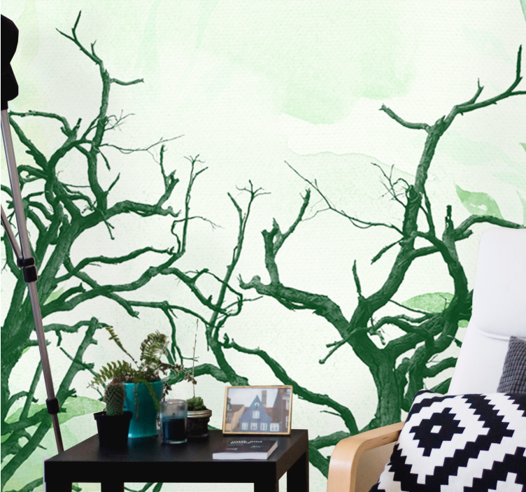 Tapisserie arbre silhouettes d'arbres détaillées - TenStickers