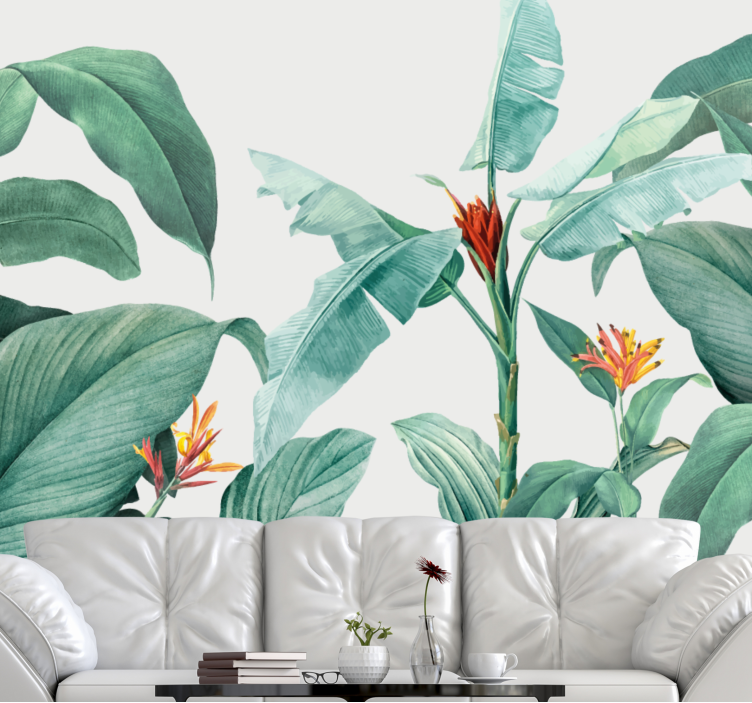 Tapisserie autres fleurs arrangement de plantes tropicales - TenStickers
